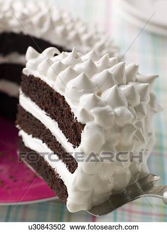 Slice Of Devils Food Cake With Marshmallow Frosting View Large Photo Image Stock Image - Slice Of Devils Food Cake With Marshmallow Frosting. Fotosearch