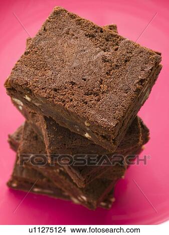 Picture - Stack Of Chocolate Brownies. Fotosearch