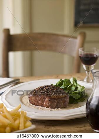 Stock Image - Steak au Poirve. Fotosearch