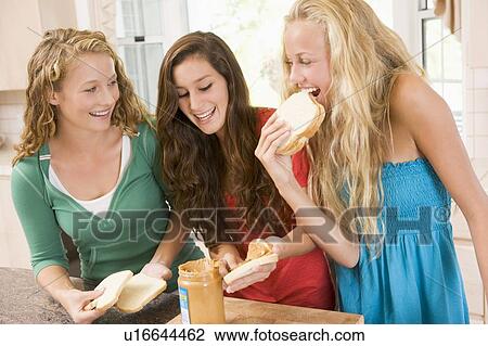 Teenage Girls Making Sandwiches View Large Photo Image Stock Image - Teenage Girls Making Sandwiches. Fotosearch