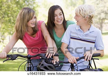 Teenagers On Bicycles View Large Photo Image Stock Image - Teenagers On Bicycles . Fotosearch