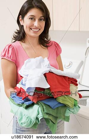 Woman Doing Laundry View Large Photo Image Stock Image - Woman Doing Laundry. Fotosearch