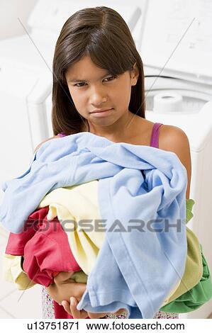 Young Girl Doing Laundry View Large Photo Image Stock Image - Young Girl Doing Laundry. Fotosearch