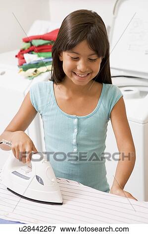 Young Girl Ironing View Large Photo Image Stock Photo - Young Girl Ironing . Fotosearch