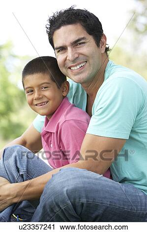 Father And Son In Park View Large Photo Image Stock Image - Father And Son In Park. Fotosearch