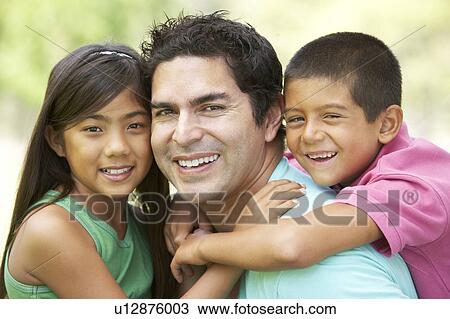 Father With Children In Park View Large Photo Image Stock Image - Father With Children In Park. Fotosearch