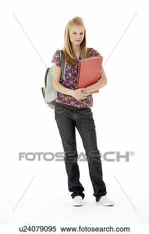Full Length Studio Portrait Of Female Teenage Student View Large Photo Image Stock Photography - Full Length Studio Portrait Of Female Teenage Student. Fotosearch