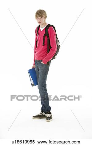 Full Length Studio Portrait Of Male Teenage Student View Large Photo Image Stock Photography - Full Length Studio Portrait Of Male Teenage Student. Fotosearch