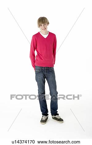 Full Length Studio Portrait Of Teenage Boy View Large Photo Image Stock Image - Full Length Studio Portrait Of Teenage Boy. Fotosearch