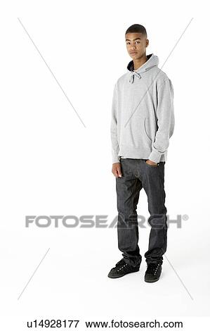 Full Length Studio Portrait Of Teenage Boy View Large Photo Image Stock Photo - Full Length Studio Portrait Of Teenage Boy. Fotosearch