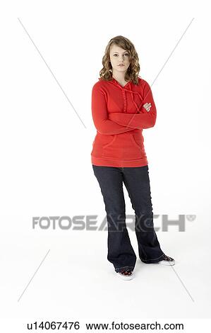 Stock Photograph - Full Length Studio Portrait Of Teenage Girl. Fotosearch