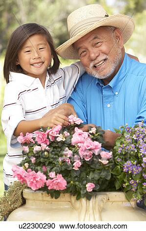 Grandfather And Granddaughter Gardening Together View Large Photo Image Stock Image - Grandfather And Granddaughter Gardening Together. Fotosearch
