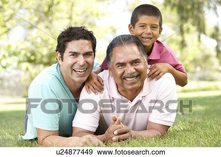 Grandfather With Son And Grandson In Park View Large Photo Image Stock Photo - Grandfather With Son And Grandson In Park. Fotosearch