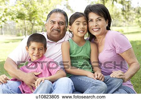 Grandparents In Park With Grandchildren View Large Photo Image Stock Photography - Grandparents In Park With Grandchildren. Fotosearch