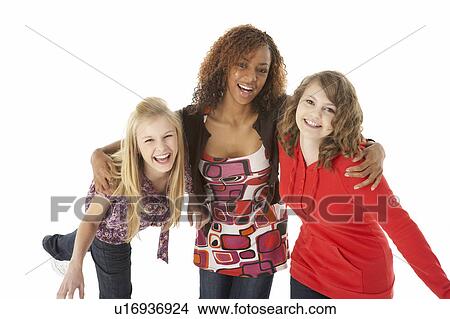 Picture - Portrait Of Three Teenage Girls. Fotosearch