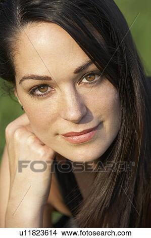Picture - Portrait Of Woman In Summer Field. Fotosearch