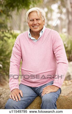 Senior Man Sitting On Wall View Large Photo Image Stock Photography - Senior Man Sitting On Wall. Fotosearch