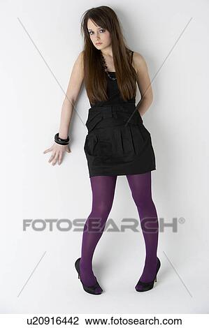 Studio Portrait Of Fashionably Dressed Teenage Girl View Large Photo Image Stock Image - Studio Portrait Of Fashionably Dressed Teenage Girl. Fotosearch