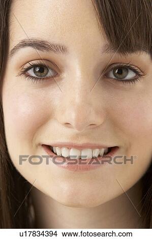 Picture - Studio Portrait Of Teenage Girl On White Background. Fotosearch