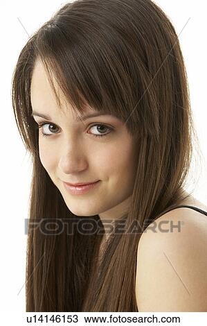 Studio Portrait Of Teenage Girl On White Background View Large Photo Image Stock Image - Studio Portrait Of Teenage Girl On White Background. Fotosearch