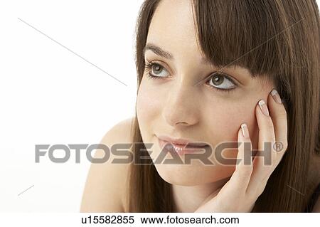 Studio Portrait Of Teenage Girl On White Background View Large Photo Image Stock Photography - Studio Portrait Of Teenage Girl On White Background. Fotosearch
