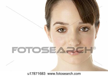 Stock Image - Studio Portrait Of Teenage Girl. Fotosearch