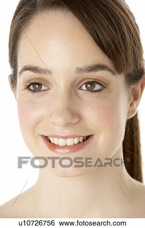 Stock Photograph - Studio Portrait Of Teenage Girl. Fotosearch