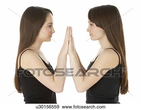 Studio Portrait Of Teenage Twins View Large Photo Image Stock Photo - Studio Portrait Of Teenage Twins. Fotosearch