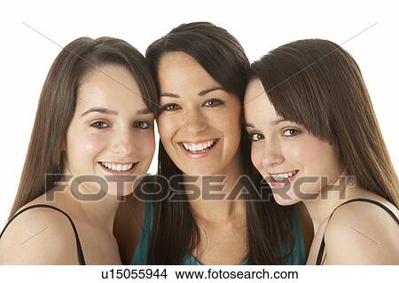 Picture - Studio Portrait Of Three Young Women. Fotosearch