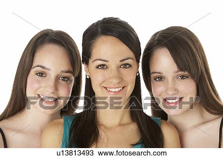 Studio Portrait Of Three Young Women View Large Photo Image Stock Image - Studio Portrait Of Three Young Women. Fotosearch