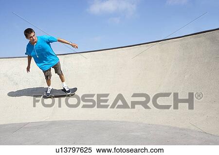 Stock Photography - Teenage Boy In Skateboard Park. Fotosearch