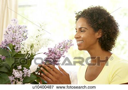 Woman Flower Arranging At Home View Large Photo Image Stock Photo - Woman Flower Arranging At Home. Fotosearch