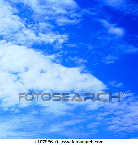 Stock Image - background, spectacular, a fine day, blue sky, a sunny day;, white clouds. Fotosearch