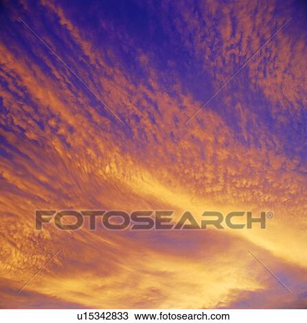Stock Image - nightfall, golden sky, spectacular, dusk, sky, sunset. Fotosearch