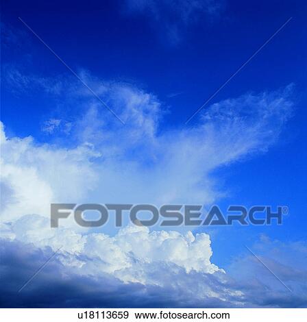 Stock Photo - sky, blue sky, white clouds, a sunny day;, clouds, spectacular. Fotosearch