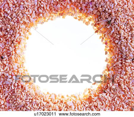 Stock Image - decoration, yellow frame, round shape, sandstone, frame, decoration. Fotosearch