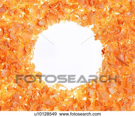 Stock Photo - wood, decoration, frame, round shape, yellow frame. Fotosearch