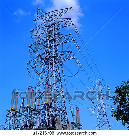 Stock Photo - electric, tower, resources, power, electricity, high power tower. Fotosearch