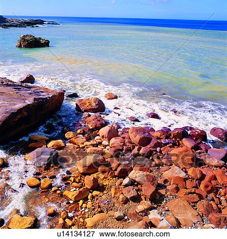 Stock Photo - sea, rock, resources, environmental protection, natural resources. Fotosearch