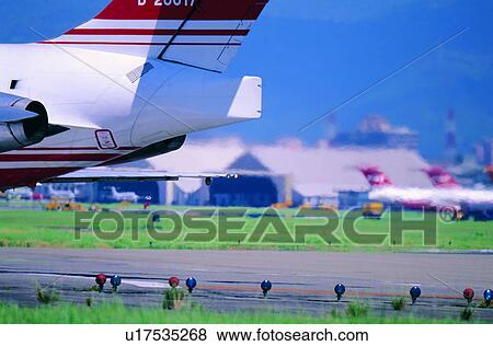Stock Photo - waste gas, pollution, conditions, airplane, exhaust gas, reject gas. Fotosearch