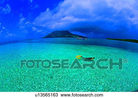Nature landscape, Snorkeller and Volcano, Diving, Ocean, Diving Vacation, People, Sea View Large Photo Image Stock Image - Nature landscape, Snorkeller and Volcano, Diving, Ocean, Diving Vacation, People, Sea. Fotosearch