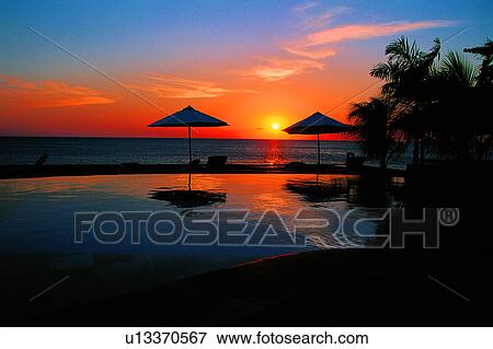 Stock Photo - Sunrise in Tulamben, Ocean, Blue, Tulamben, Sea, Nature landscape, Diving Vacation. Fotosearch