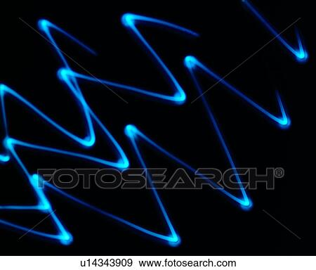 Stock Photo - colorful light, lines, single line, line, blue, light. Fotosearch