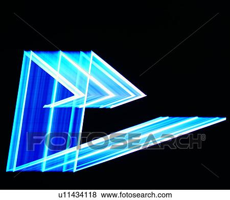 Stock Photo - laser light, cold colors, blue, abstract, light. Fotosearch