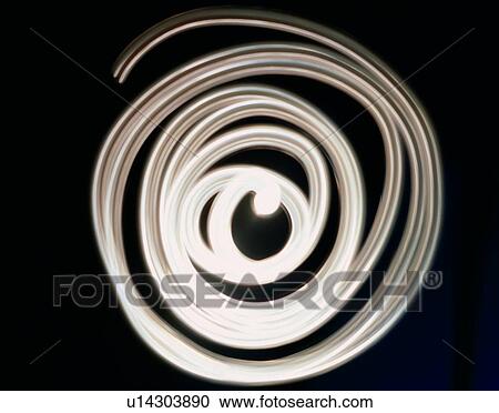 Stock Image - single line, cold colors, light, circular, line. Fotosearch