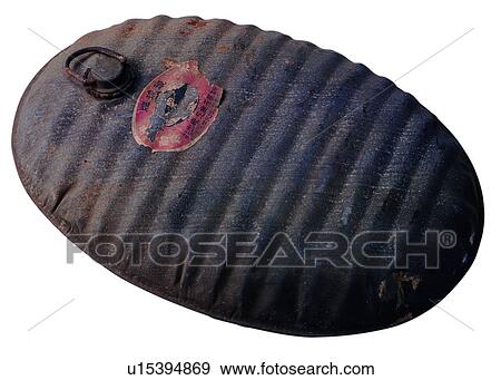Stock Photo - metal, brown, pocket warmer, oval-shaped, traditional, aged. Fotosearch