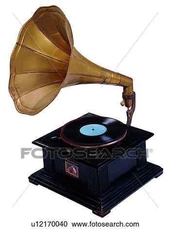 Stock Image - record, ancient, old, black, antique, aged. Fotosearch