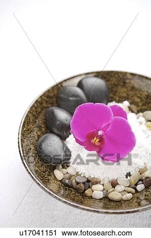 Bath salt and stones on the plate View Large Photo Image Stock Image - Bath salt and stones on the plate. Fotosearch