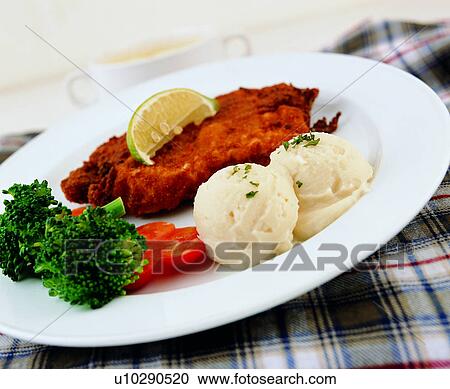 Stock Image - cauliflower, potato, lemon, vegetables, delicious, cook, cuisine. Fotosearch