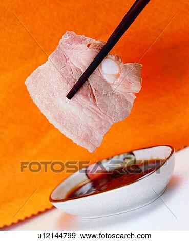 Stock Photo - cooking, sauce, delicacies, meat, delicious, pork, food. Fotosearch